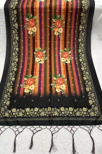 Traditional ethnic motif print  assm silk dupatta