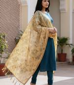 Traditional ethnic motif print  assm silk dupatta