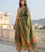 Traditional ethnic motif print  assm silk dupatta