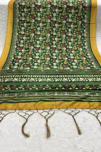 Traditional ethnic motif print  assm silk dupatta