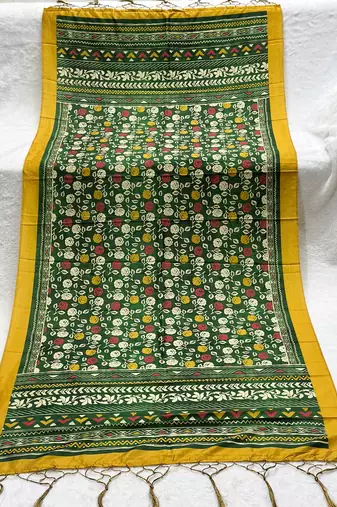 Traditional ethnic motif print  assm silk dupatta