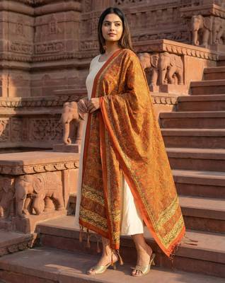 Traditional ethnic motif print  assm silk dupatta 1