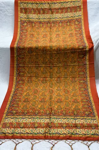 Traditional ethnic motif print  assm silk dupatta