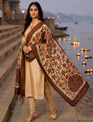 Traditional ethnic motif print  assm silk dupatta 1