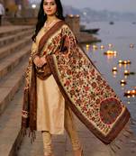 Traditional ethnic motif print  assm silk dupatta