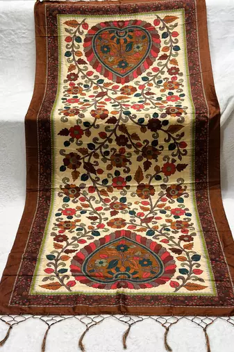 Traditional ethnic motif print  assm silk dupatta
