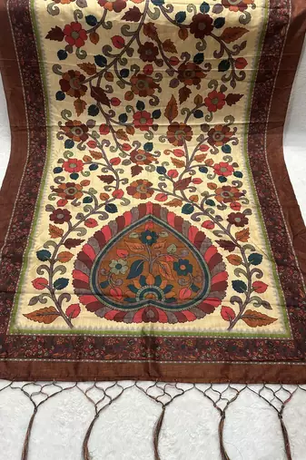 Traditional ethnic motif print  assm silk dupatta