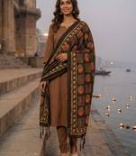 Traditional ethnic motif print  assm silk dupatta