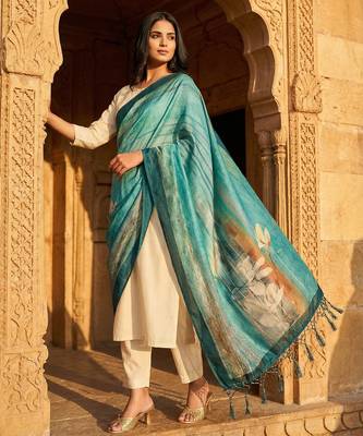 Traditional ethnic motif print  assm silk dupatta 1