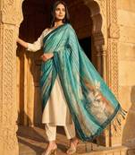 Traditional ethnic motif print  assm silk dupatta