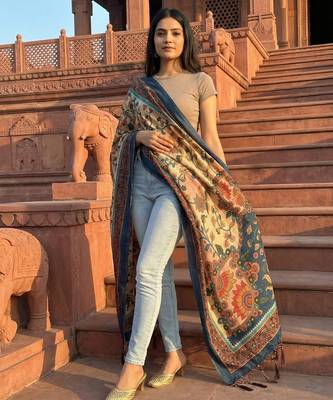 Traditional ethnic motif print  assm silk dupatta 2