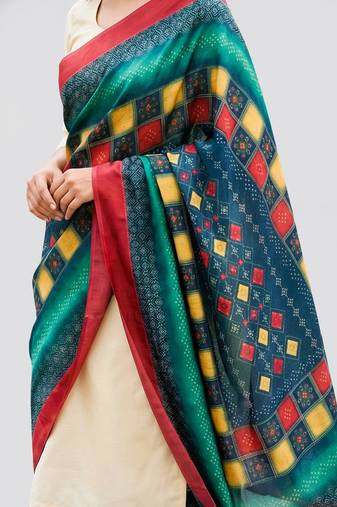 Traditional ethnic motif print  assm silk dupatta