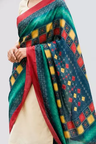 Traditional ethnic motif print  assm silk dupatta