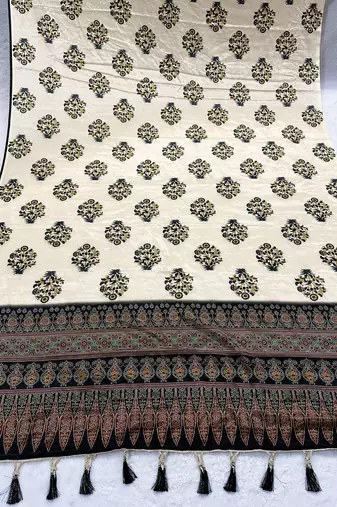 Block ethnic motif print  chinon silk dupatta