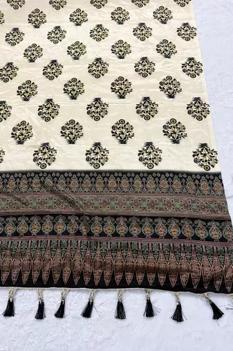 Block ethnic motif print  chinon silk dupatta