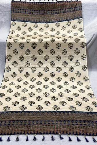 Block ethnic motif print  chinon silk dupatta