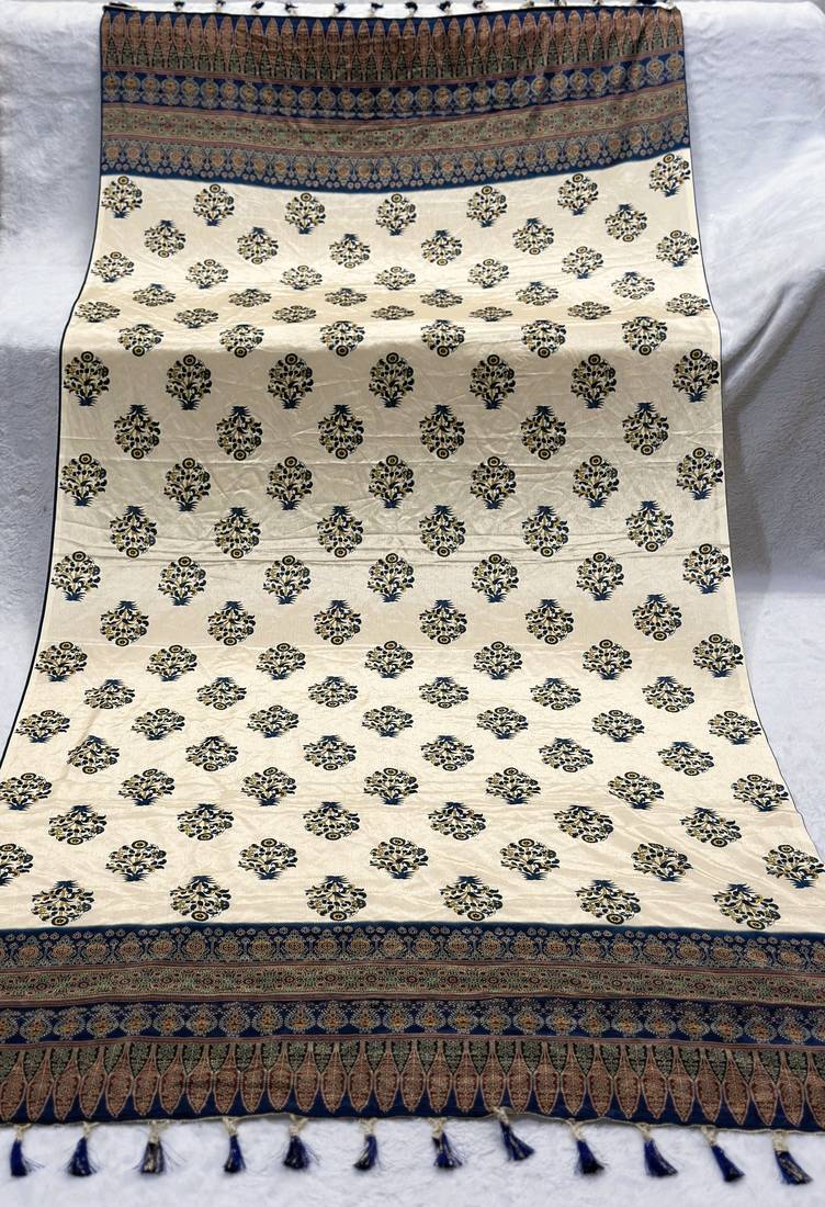 Block ethnic motif print  chinon silk dupatta