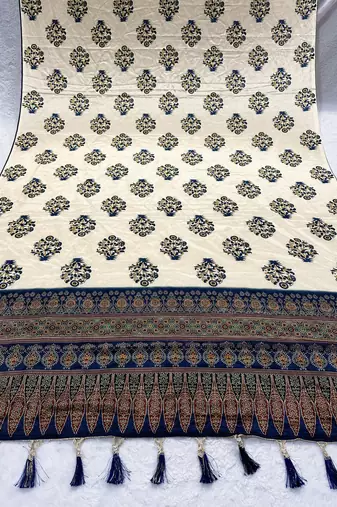 Block ethnic motif print  chinon silk dupatta
