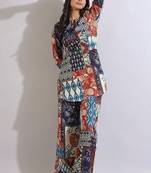 Women printed cotton patchwork co-ord set