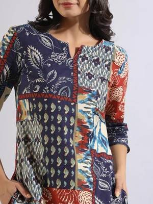 Women printed cotton patchwork co-ord set 5