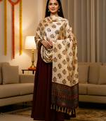 Block ethnic motif print  chinon silk dupatta