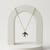 925 Sterling Silver Gold Black CZ Swallow  Bird Pendant Necklace Set  for Women