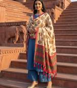 Block ethnic motif print  chinon silk dupatta