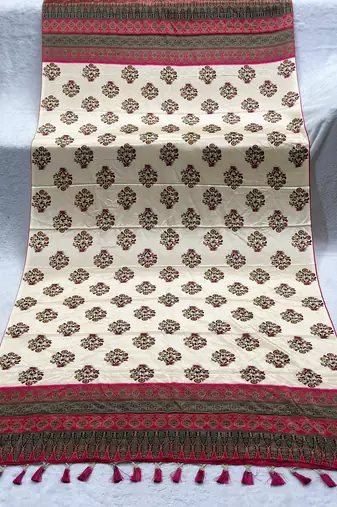 Block ethnic motif print  chinon silk dupatta