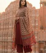 Block ethnic motif print  chinon silk dupatta
