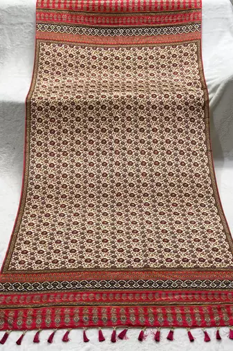 Block ethnic motif print  chinon silk dupatta