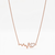 925 Sterling Silver Rose Gold CZ Heartbeat Heart  ECG Pendant Necklace Set for Women