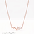 925 Sterling Silver Rose Gold CZ Heartbeat Heart  ECG Pendant Necklace Set for Women