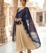 Dyed orgenza dupatta with sequance lace