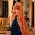 Floral orgenza dupatta with sequance lace