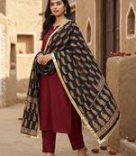 Ajarkh maslin cotton print dupatta