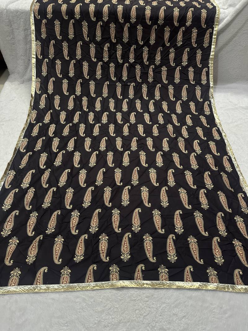 Ajarkh maslin cotton print dupatta