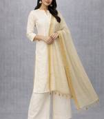 Dyed crochet work orgenza dupatta