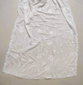 Georgette plain thred work dupatta 2