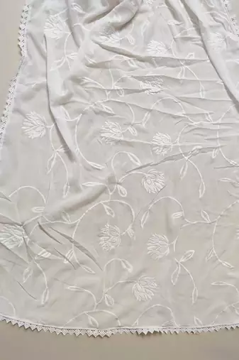 Georgette plain thred work dupatta