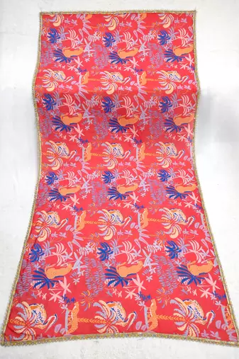 Printed georgette silk multi sequnce lace work dupatta