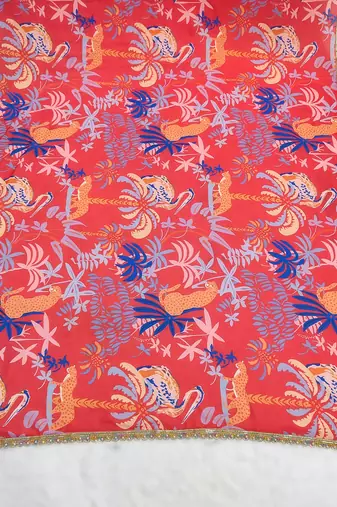 Printed georgette silk multi sequnce lace work dupatta