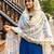 Printed georgette silk multi sequnce lace work dupatta