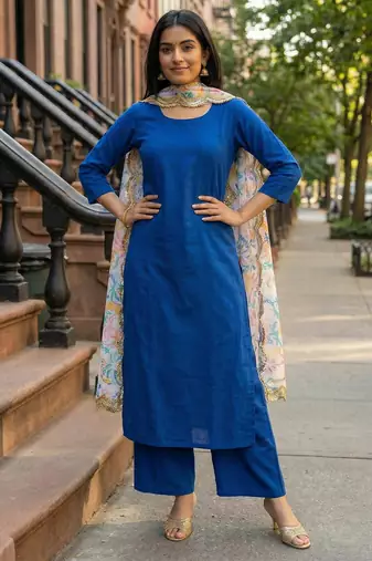 Printed georgette silk multi sequnce lace work dupatta