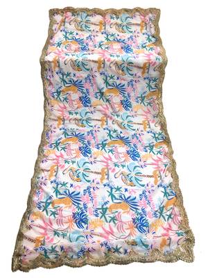 Printed georgette silk multi sequnce lace work dupatta 6