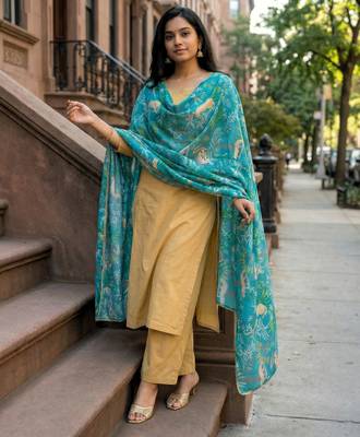 Printed georgette silk multi sequnce lace work dupatta 1