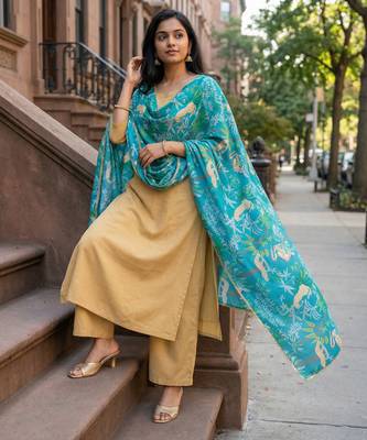 Printed georgette silk multi sequnce lace work dupatta 2