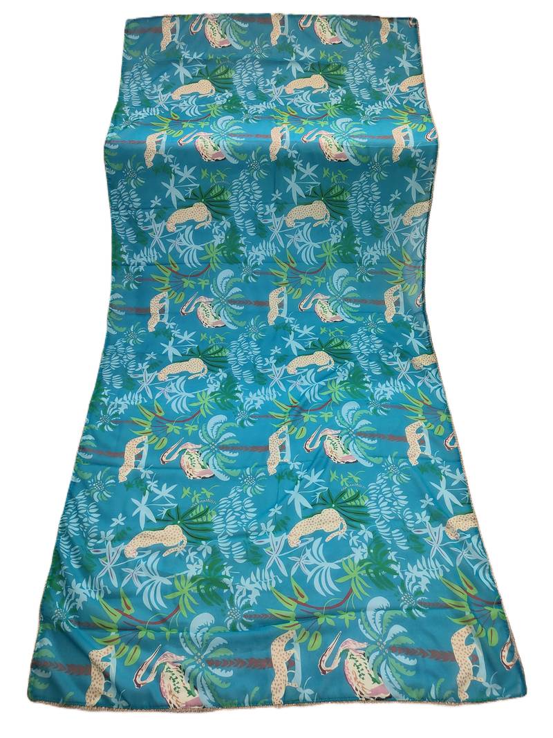 Printed georgette silk multi sequnce lace work dupatta