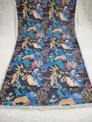 Printed georgette silk multi sequnce lace work dupatta 5