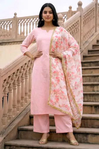 Printed georgette silk multi sequnce lace work dupatta