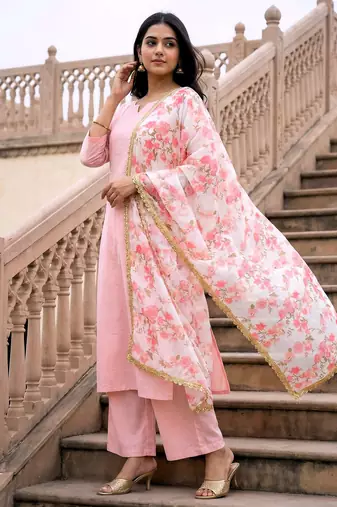 Printed georgette silk multi sequnce lace work dupatta
